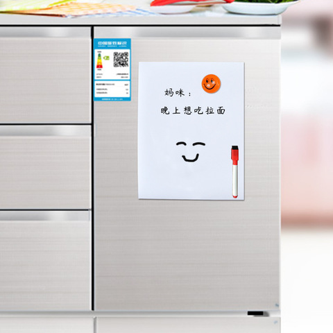 15*21cm Soft Fridge Flexible A5 Whiteboard Message Board Magnetic Notes Refrigerator Memo Pad waterproof 1marker&2button ► Photo 1/1