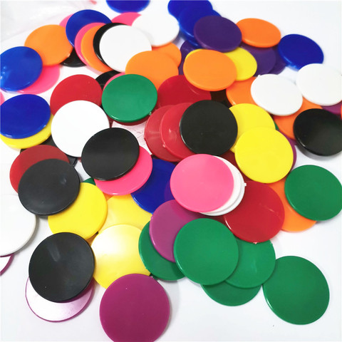 50Pcs/Lot 25mm Plastic Poker Chips Casino Bingo Markers Token Fun Family Club Board Games Toy Creative Gift 9 Colours ► Photo 1/6