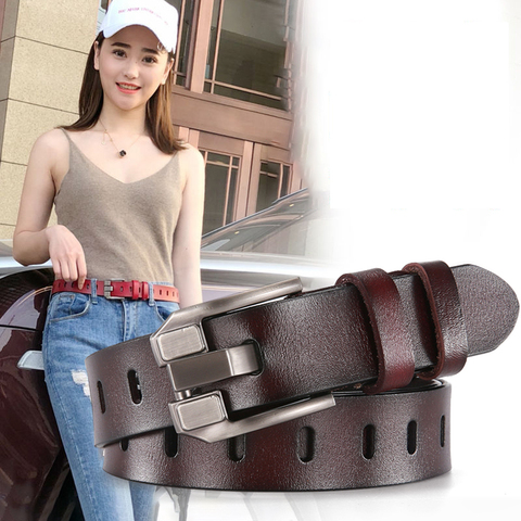DINISITON Women's Belt Genuine Leather Belts Ladies Luxury Brand Retro Strap Fashion High Quality Cowgirl Female Belt For Jeans ► Photo 1/6