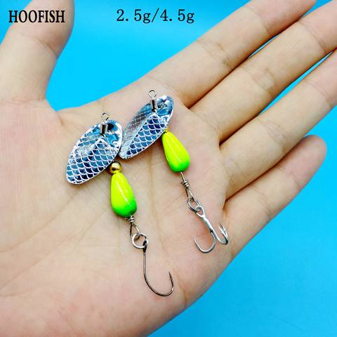 HOOFISH 5pcs/Lot Spoon Spinner Bait  2.5g/4.5g  Metal Bait Artificial Wobblers CrankBaits Jig Sequin Lure Fishing Tackle ► Photo 1/1