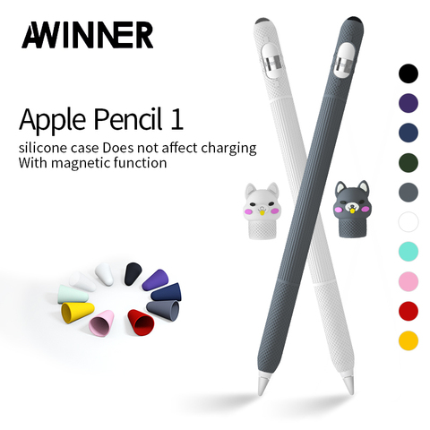 Lovely Pattern Silione Silicon Protective Pouch Cap Holder Cover For Apple Pencil 1 Accessories Anti-scratch Case for Pencil 1nd ► Photo 1/6