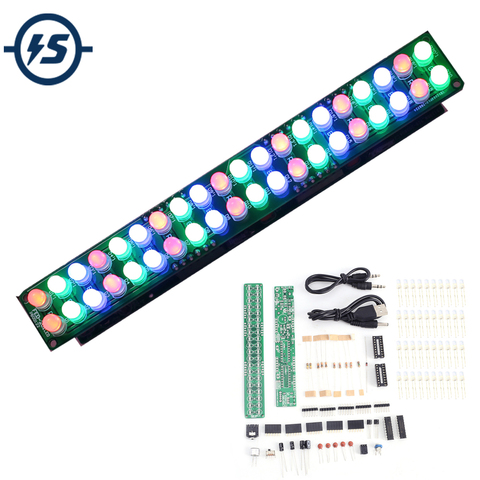 DIY Kit DC 3V-12V Audio Spectrum Indicator 5mm Red/Green/Blue LED LM3914 Level Indicator Kit ► Photo 1/6