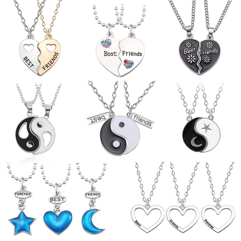 2 PCS Best Friends Necklace Jewelry Yin Yang Tai Chi Pendant Necklaces Black White Couples Paired Necklace For Men Women Gift ► Photo 1/6