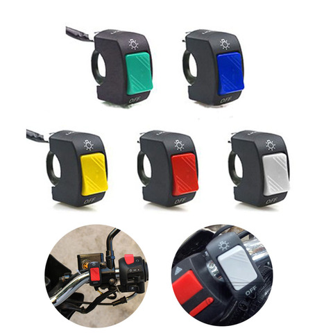 22mm ON/OFF Motorcycle Switch Push Button 12V Button Connector Handlebar Switch for ATV Electronic Bike Scooter Motorbike ► Photo 1/6