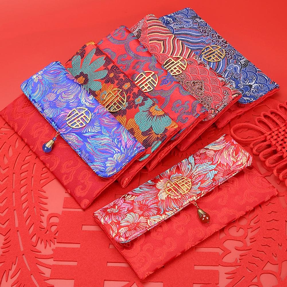 Big Size Red Envelope Chinese Style Silk Embroidered with 3 kinds of Pattern 