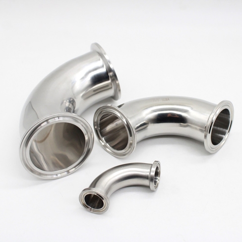 SAP Three clip elbow stainless steel SS304  316L 90 degree elbow 19mm-102mm pinch fittings homemade 3/4