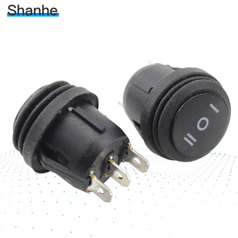 ON/OFF/ON Waterproof 3 Position SPDT Round Boat Rocker Switch 3Pins 6A/250V 10A/125V AC ► Photo 1/6