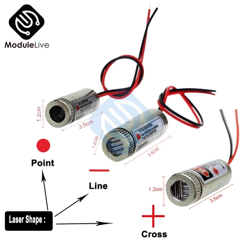 New AdjustableLens Focusable Industrial Class Beam 650nm 5mW Red Laser 3-5V Industrial Laser Head Point Line Cross Laser Module ► Photo 1/6