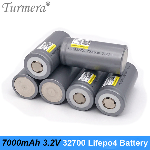 Turmera 32700 Lifepo4 Battery 3.2V 7000mah 33A 55A Current for Solar Panel System Electric Boat and Uninterrupted Power Supply A ► Photo 1/6