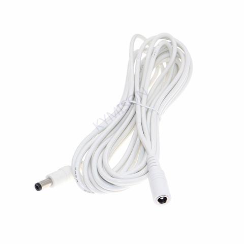 White 12V DC Power Extension Cable 5.5x2.1mm Female To Male Plug Adapter Power Pord 1m/3m/5m ► Photo 1/6