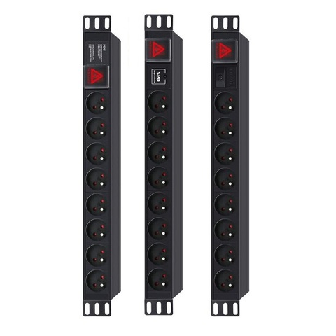 PDU Aluminum alloy French Power Strip SPD OVERLOAD PROTECTION 16A 3500W Outlet Switch Extension Socket EU PLUG ► Photo 1/6