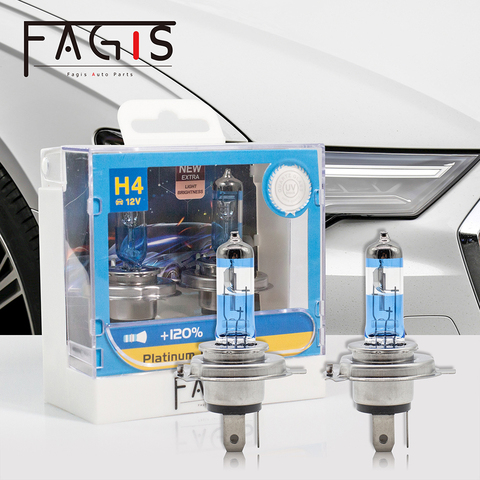 Fagis US Brand H4 9003 P43t 12v 60/55W Super Cool White Blue Car Headlight Lights Auto Halogen Bulbs Super Bright Car Lamps ► Photo 1/6