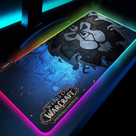 RGB LED Mouse Pad Xxl Gamers Mesa Gamer Decoration Computer Gaming Accessories Backlight Mat Gloway WOW  for World of Warcraft ► Photo 1/6