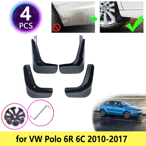 for VW Volkswagen POLO 6R 6C 2010~2017 Mudguards Mudflap Fender Mud Flaps Splash Guards Car Accessories 2011 2012 2013 2015 2016 ► Photo 1/6