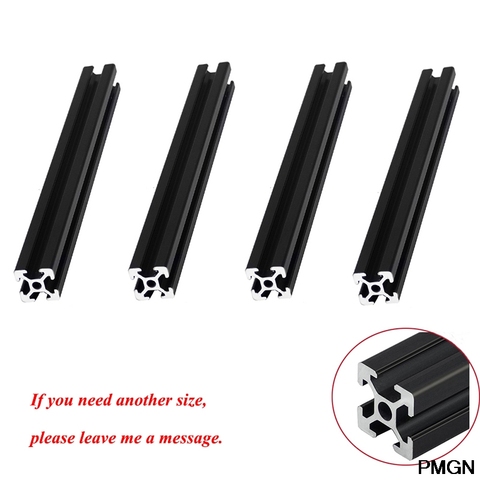 4pcs/lot BLACK 2022 Aluminum Profile European Standard Anodized Extrusion Linear Rail 200 350 800 mm Length for CNC 3D Printer ► Photo 1/5