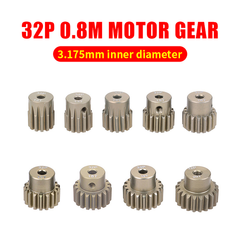 SURPASS-HOBBY 32P M0.8 3.175mm 12T 13T 14T 15T 16T 17T 18T 19T 20T Aluminum alloy metal Pinion Motor Gear For 1/10 Rc Model Car ► Photo 1/5