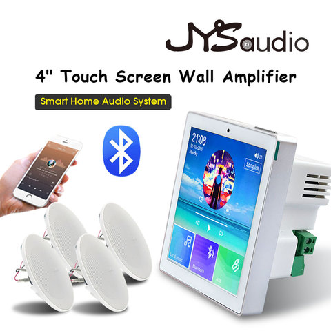 Mini Touch Screen Wireless Bluetooth 4x20W Output Power Amplifier with Framless Stereo Recessed Speakers ► Photo 1/6