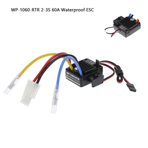 WP-1060-RTR 2-3S 60A Waterproof Brushed ESC w/BEC 5V/2A for 1/10 RC Tamiya Traxxas Redcat HPI RC Car Parts ► Photo 1/6