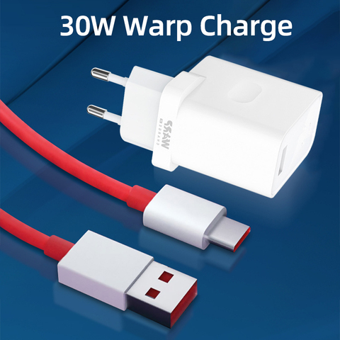Original 30W Charger for OnePlus Warp Charge 30 Dash Charger for Oneplus 8 Pro 7t 7 8 6t One Plus Nord N10 5G Fast Phone Adapter ► Photo 1/6