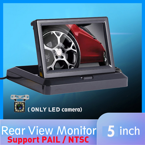 5'' HD Foldable Car Rear View PAIL/NTSC Monitor Reversing LCD TFT Display with Night Vision Backup Rearview Camera for Vehicle ► Photo 1/6