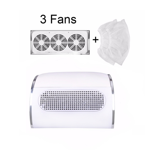 60W Nail Suction Dust Collector Large Size Strong Nail Vacuum Cleaner Machine With 3 fans 2 bags EU/US Plug Salon Tool ► Photo 1/6