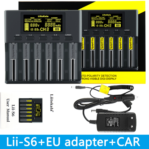 LiitoKala lii-S1 lii-S2 lii-202 lii-402 lii-S6 lii-PD4 1.2V 3.7V 18650 18350 26650 10440 14500 16340 NiMH battery smart charger ► Photo 1/6