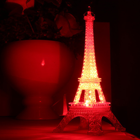 Colorful The Eiffel Tower 3D Illusion Night Lamp 3D LED Night Light Table Desk Lamp Home Lighting beautiful decoration ► Photo 1/5