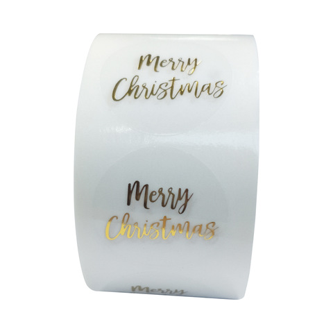 100-500pcs Round Clear Merry Christmas Stickers Thank You Card Box Package Label Sealing Stickers Wedding Decor Stationery ► Photo 1/3
