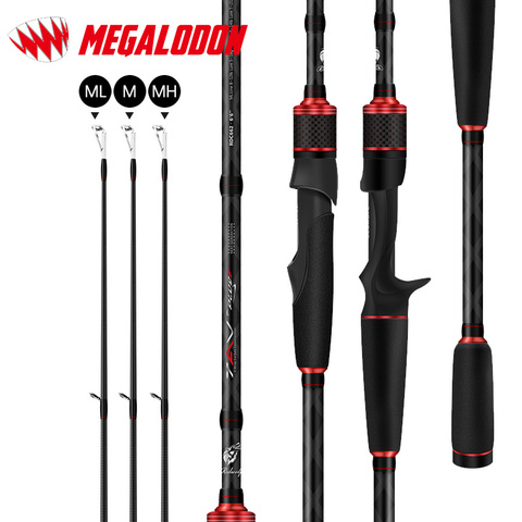 Megalodon Red wolf Tav plus fishing rod 3 rod tips Power M/ML/MH carbon fiber 1.8M/2.1M/2.4M hard fishing rod - Price history & Review | AliExpress Seller - MEGALODON Store | Alitools.io