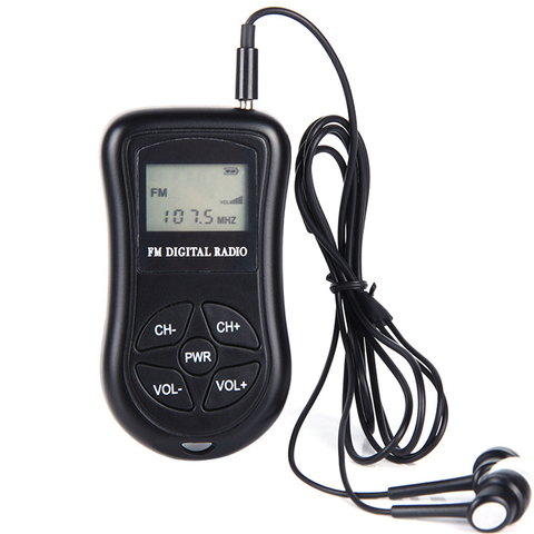 LCD Display Personal Mini Digital FM Radio with Earphone Lanyard Portable Digital FM Radio continuous be used for 50 - 60 hours ► Photo 1/6