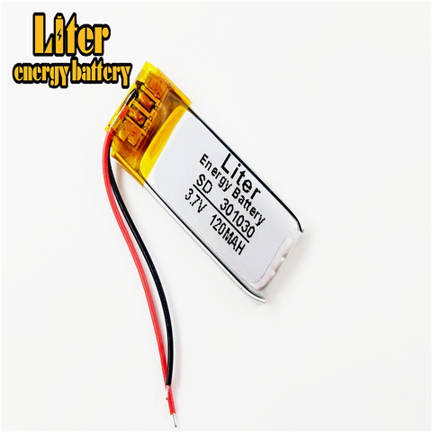 Liter energy battery Bluetooth headset battery 301030 3.7V 120MAH polymer lithium battery 301230 small toy sound recording pen ► Photo 1/4