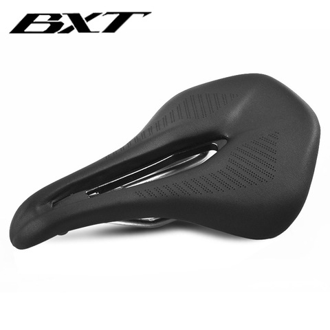 BXT Bicycle Saddle Comfortable Mountain/MTB Road Bike Seat Leather Surface cushion Soft Shockproof Bike Saddle Bicycle parts ► Photo 1/6