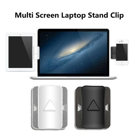 The Collapsable Triple Screen Laptop Workstation Multi Screen Laptop Stand Mount Clip Display Portable Adjustable Stand Holder ► Photo 1/6