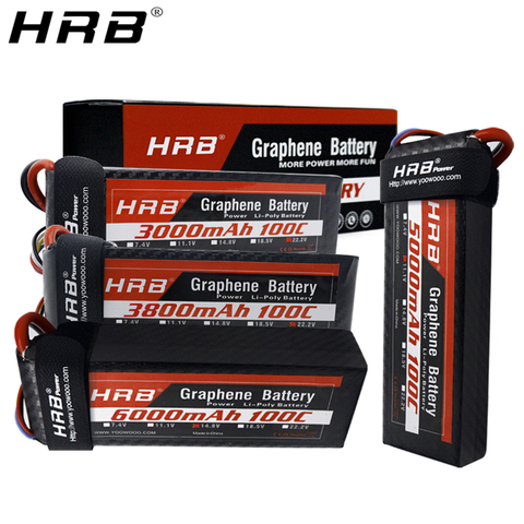 HRB Graphene 2S 3S 4S 5S 6S Lipo Battery 3000mah 3800mah 5000mah 6000mah 7.4V 11.1V 14.8V 18.5V 22.2V 100C XT90 EC5 RC Toy Parts ► Photo 1/6