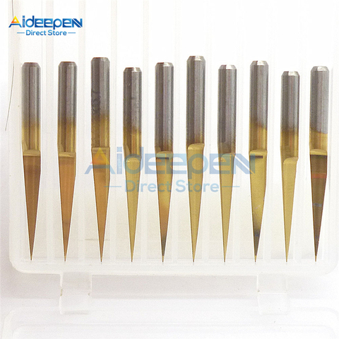 10Pcs/lot 3.175mm Carbide PCB Engraving Bits PCB Straight V Engraving Drill CNC Machine Tool Router Tool 10 Degree 0.1mm ► Photo 1/6