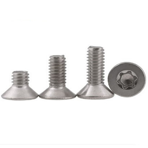 10/50pcs M1.6 M2 M2.5 M3 M4 M5 M6 M8 304 A2-70 stainless steel GB2673 Six-Lobe Torx Flat Countersunk Head Screw Six Lobe Bolt ► Photo 1/4