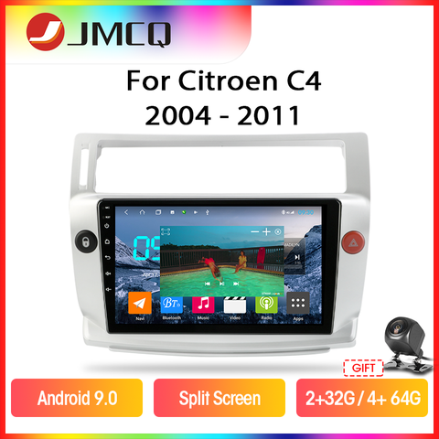 JMCQ Android 9.0 RDS DSP For Citroen C4 C-Triomphe C-Quatre 2004-2011 Car Radio Multimidia Video 2din GPS Navigaion Split Screen ► Photo 1/6