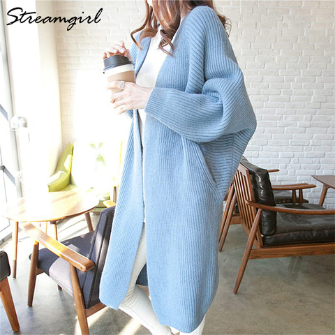 Long Sweater Cardigan Women Winter Cardigans Long Sweater Thick With Pocket Yellow Knitted Cardigan For Women Autumn Cardigans ► Photo 1/6