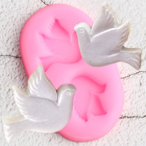 3D Doves Birds Silicone Molds Pigeon Cupcake Topper Fondant Mold DIY Wedding Cake Decorating Tools Candy Clay Chocolate Moulds ► Photo 1/6