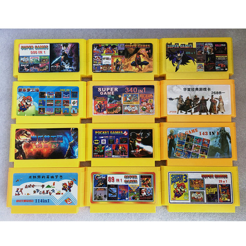 8Bit yellow game card for Dendy TV game console 500 in 1&400 in 1&150 in 1&143 in 1 ► Photo 1/1