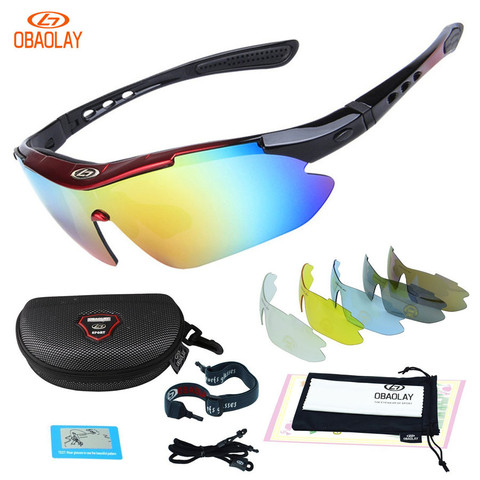 OBAOLAY Polarized UV400 Cycling Sunglasses Bicycle Bike Eyewear Goggle Riding Outdoor Sports Fishing Glasses 5 Lens Men Women ► Photo 1/6