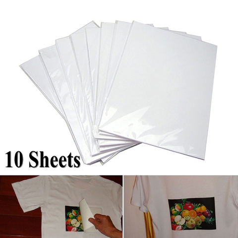 10PCS/Lot A4 Heat Transfer Paper for DIY T-Shirt Painting Iron-On Paper for Light Fabric Cloth Decoration ► Photo 1/6