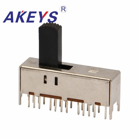 10PCS SS-63D05 6P3T-G8 Six pole three throw 3 position slide switch 24 pin DIP type with 4 fixed pin handle heights ► Photo 1/3