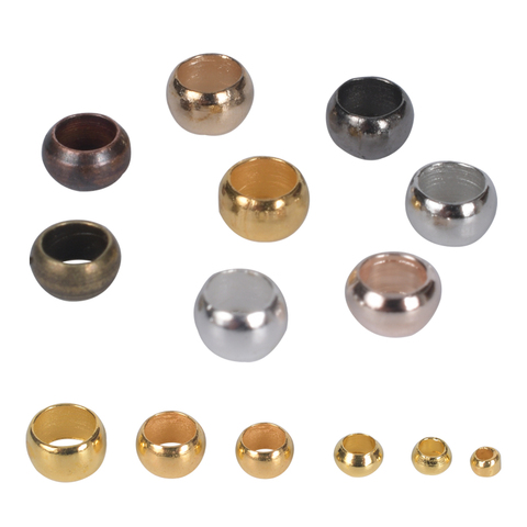 200-500Pcs/Lot Copper Ball Crimp End Beads Diy Bracelet Necklace Accessories Stopper Spacers Beads For Jewelry Making ► Photo 1/6