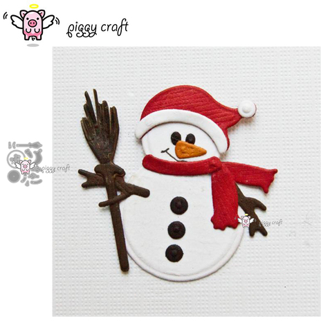 Piggy Craft metal cutting dies cut die mold Broom snowman decoration Scrapbook paper craft knife mould blade punch stencils dies ► Photo 1/5