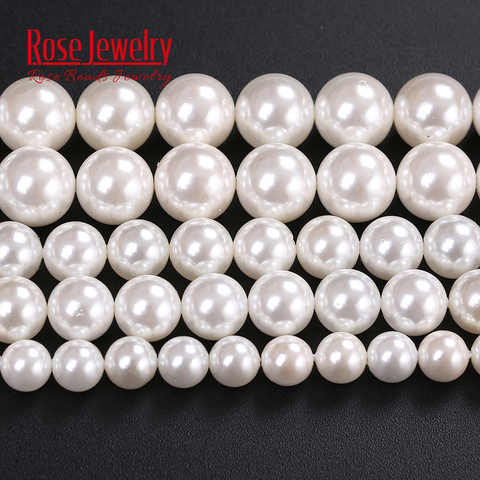 Natural Shell Pearl Powder Round Loose Beads 2 3 4 5 6 8 10 12 14 16 MM Size for Jewelry Making DIY Bracelet Necklace ► Photo 1/6