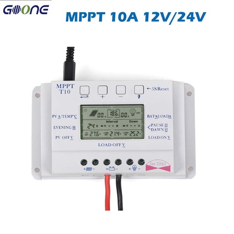 20A 10A Solar Charge Regulator MPPT T10 T20 12V 24V Auto Solar Panel Controller LCD Display Light and Dual Timer ► Photo 1/5