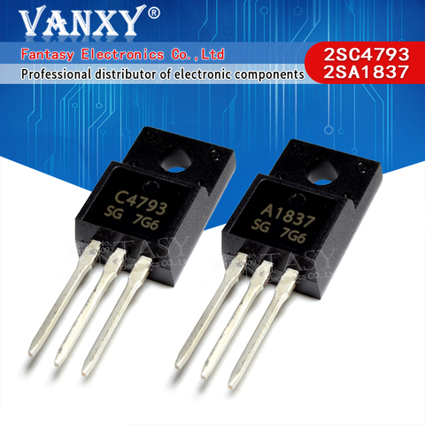 10PCS 5pair 5pcs 2SC4793 TO220 5pcs 2SA1837 TO-220 C4793 A1837 230V 1A EACH Original and new ► Photo 1/6