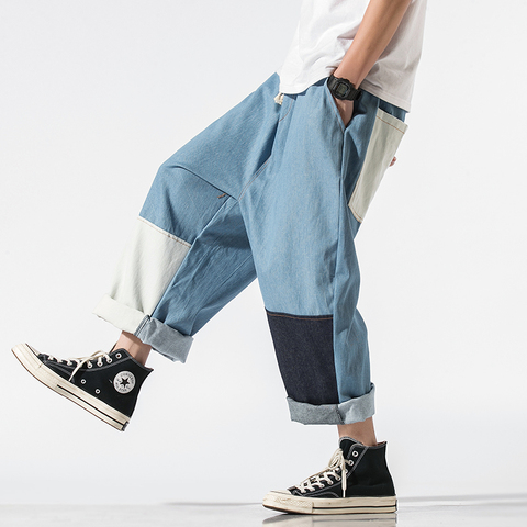 Streetwear Mens Jeans Pants Ankle-Length Japanese Casual Jeans Men 2022 New Fashion Jogging Pants Male Large Size 5XL ► Photo 1/6