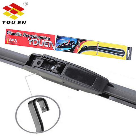 YOUEN Car Windshield Wiper Universal U-type Soft Frameless Bracketless Auto wiper blade 14 15 16 17 18 19 20 21 22 24 26 28 ► Photo 1/6